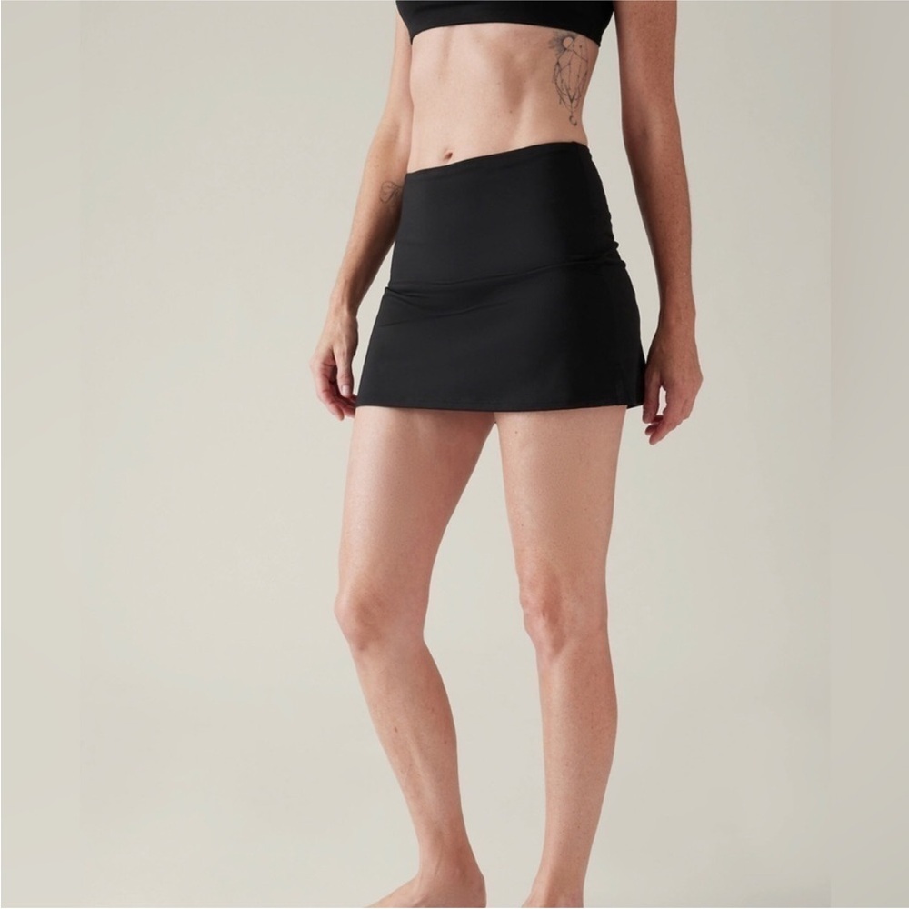 Athleta Tidal Swim Skirt with Pocket, Black, Large
